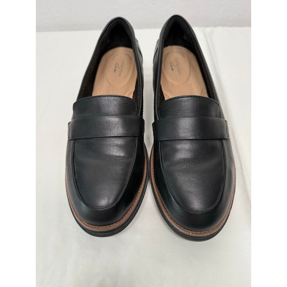 Clarks Collection Sharon Gracie Penny Loafer, Black, Size 9.5